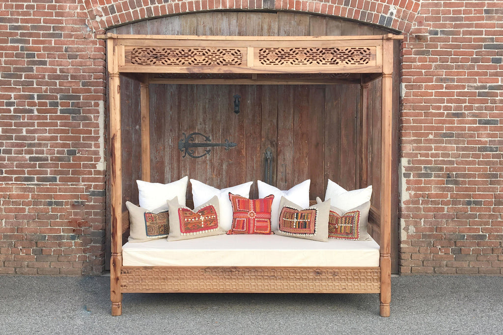 Gracefully Carved Andalus Canopy Daybed