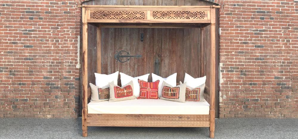 Gracefully Carved Andalus Canopy Daybed