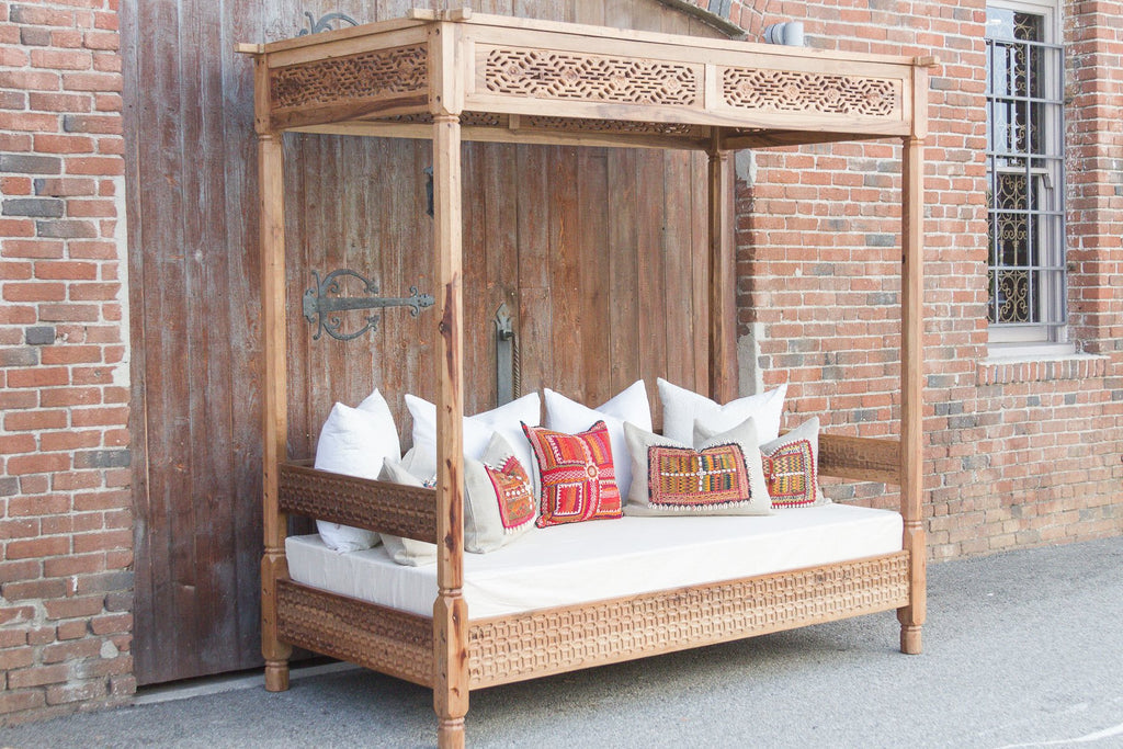 Gracefully Carved Andalus Canopy Daybed