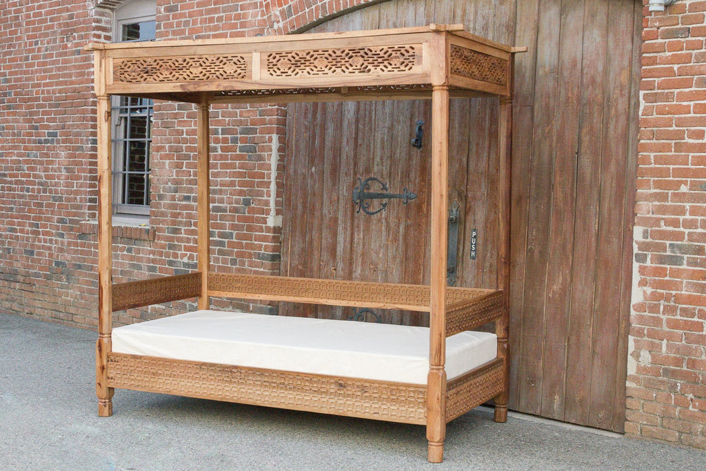 Gracefully Carved Andalus Canopy Daybed