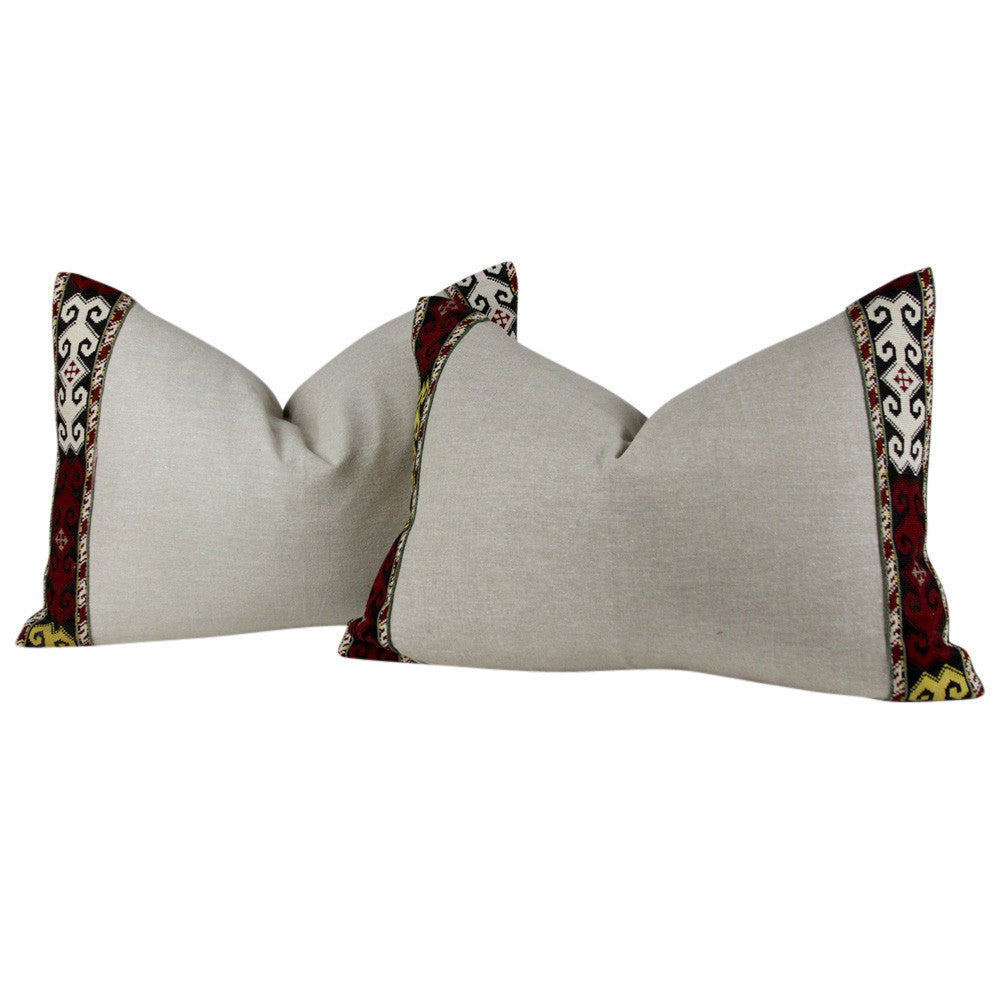 Red Green White Tribal Vintage Border II