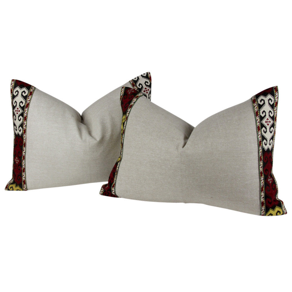 Red Green White Tribal Vintage Border