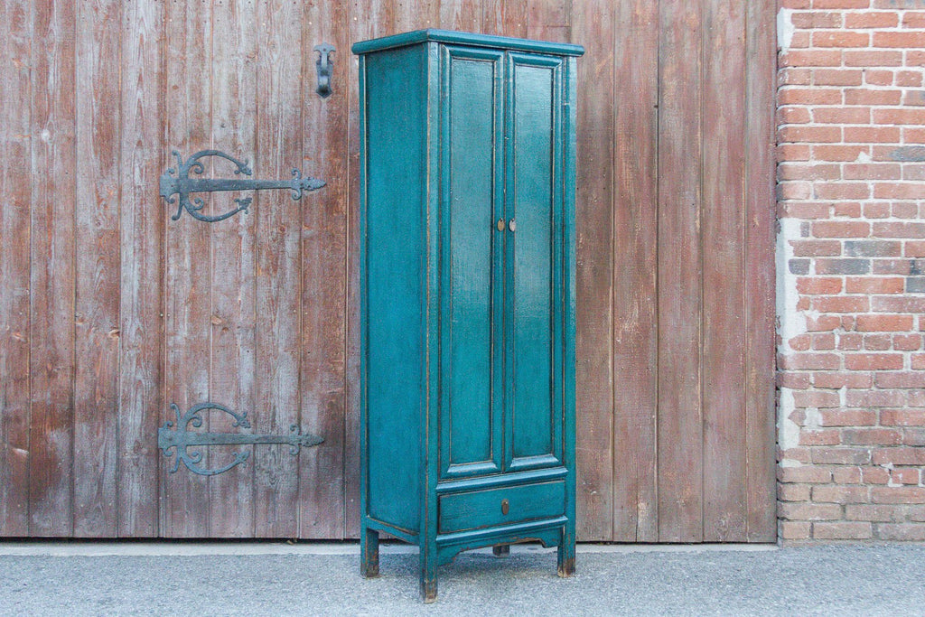 Vivid Teal Blue Tall Cabinet