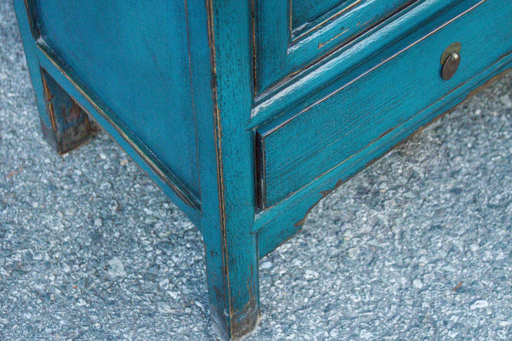 Vivid Teal Blue Tall Cabinet