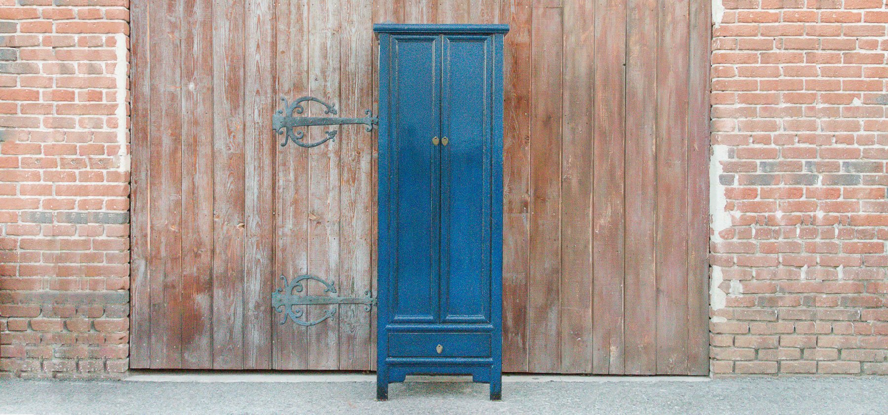 Slate Blue Asian Cabinet