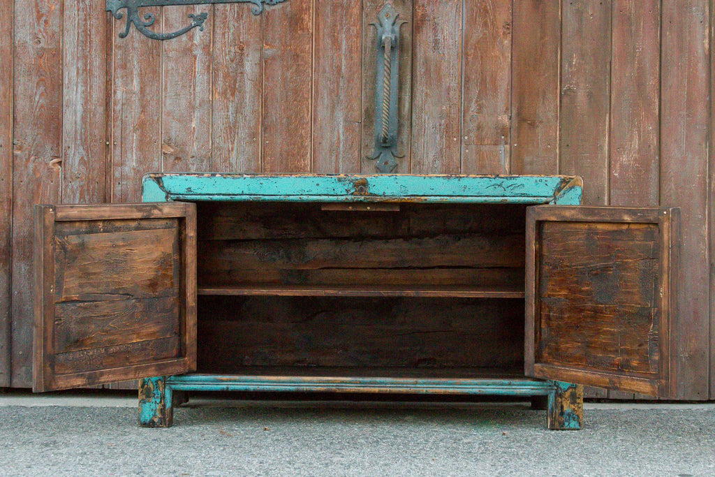 Striking Two Tone Lacquered Asian Cabinet