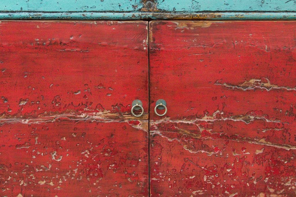 Striking Two Tone Lacquered Asian Cabinet
