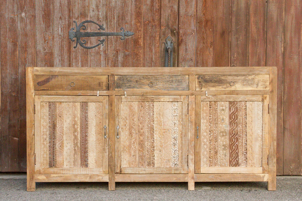 Rustic Carved Front Moorish Sideboard