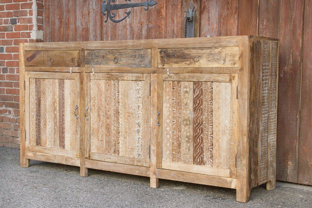 Rustic Carved Front Moorish Sideboard