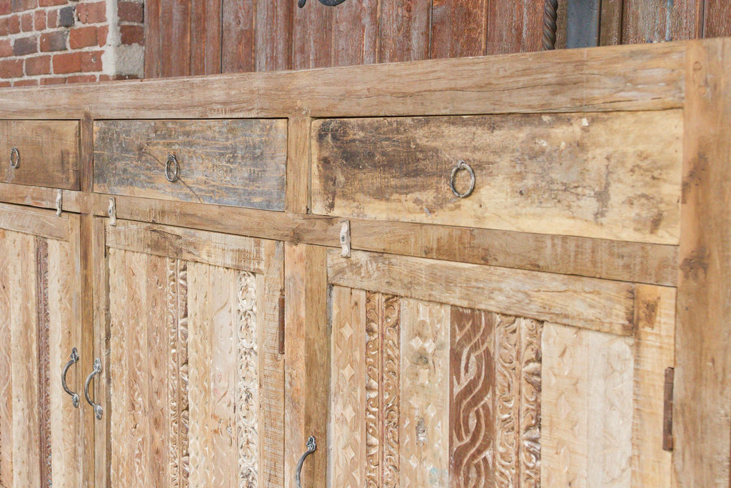 Rustic Carved Front Moorish Sideboard
