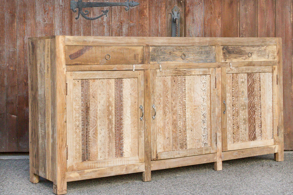 Rustic Carved Front Moorish Sideboard