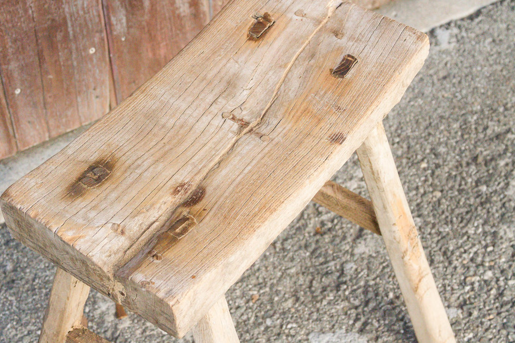 Antique Asian Rustic Stool