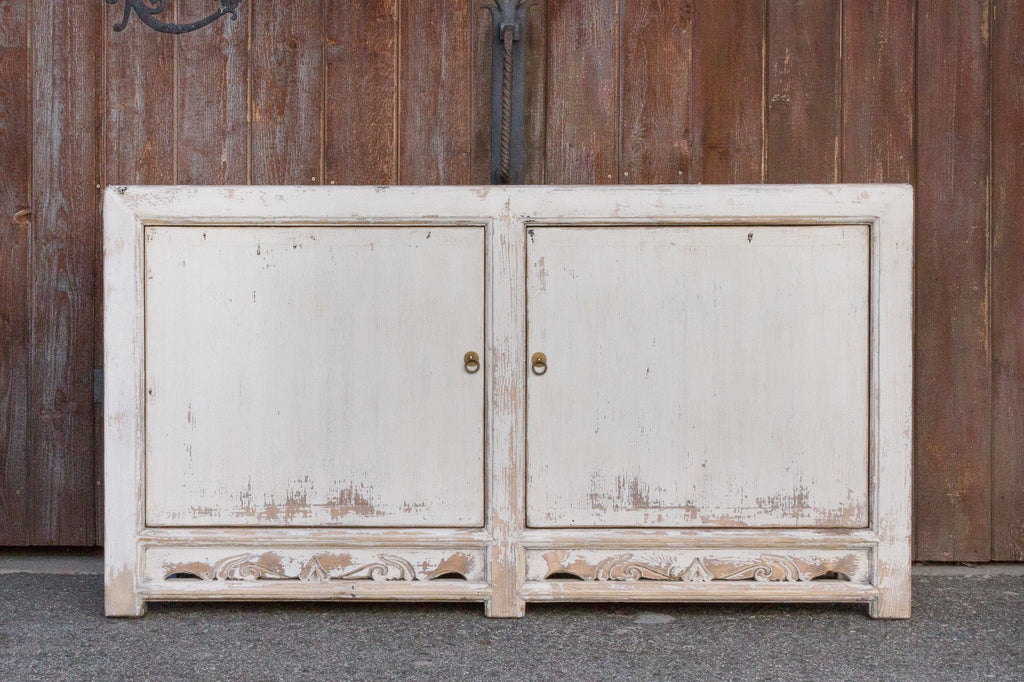 Aged White Farmhouse Style Cabinet