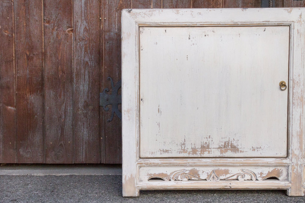 Aged White Farmhouse Style Cabinet