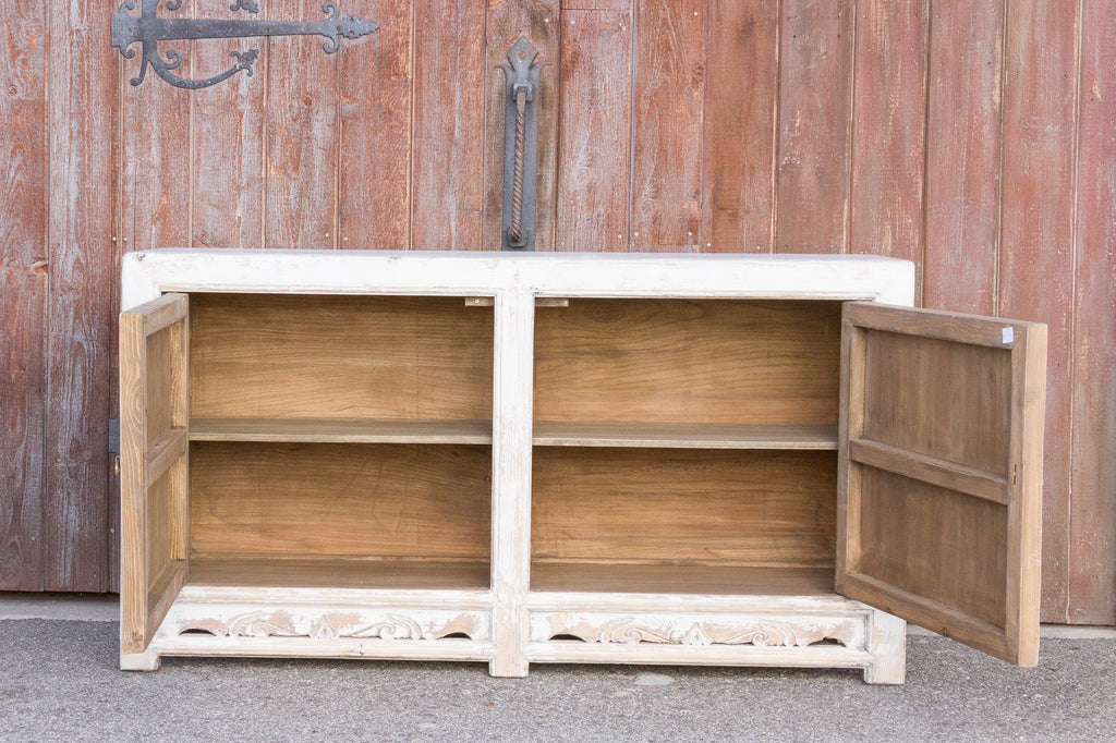 Aged White Farmhouse Style Cabinet