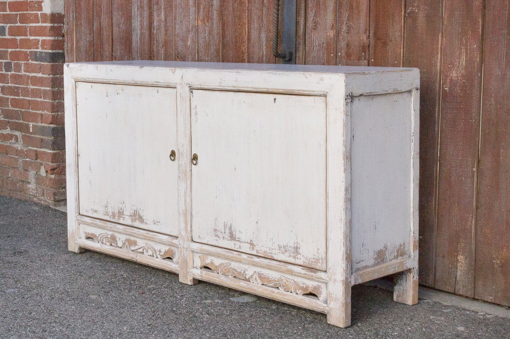 Aged White Farmhouse Style Cabinet