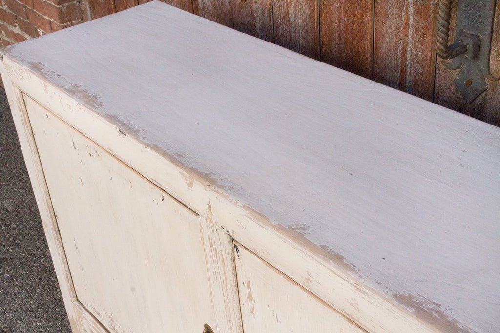 Aged White Farmhouse Style Cabinet
