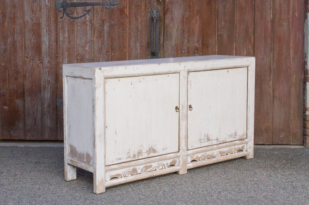 Aged White Farmhouse Style Cabinet