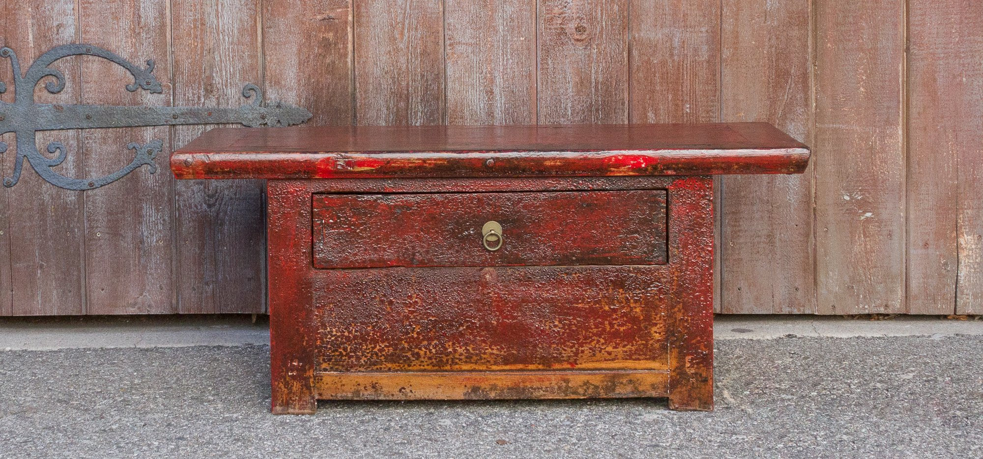 Antique Cadmium Red Altar Table