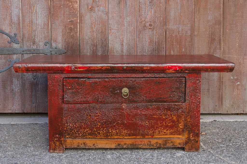 Antique Cadmium Red Altar Table