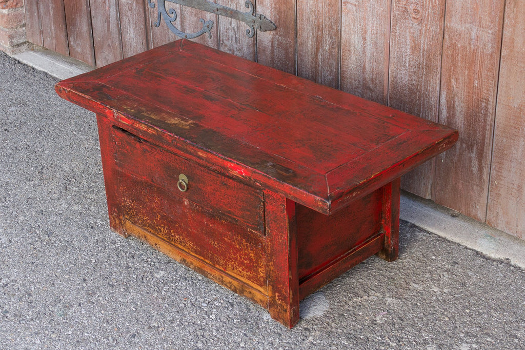 Antique Cadmium Red Altar Table