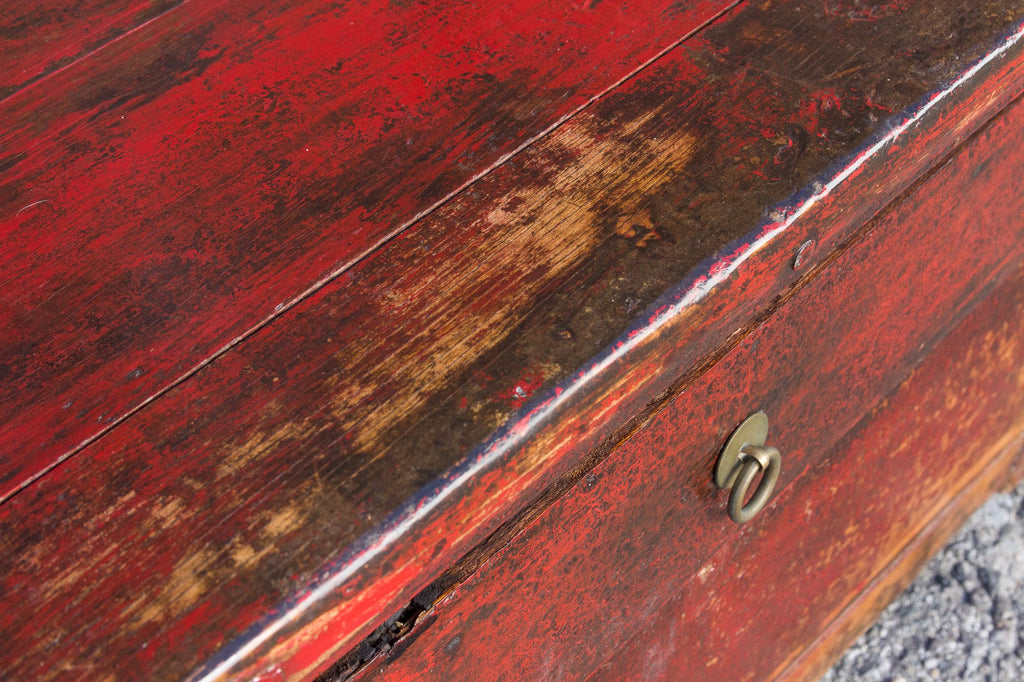 Antique Cadmium Red Altar Table