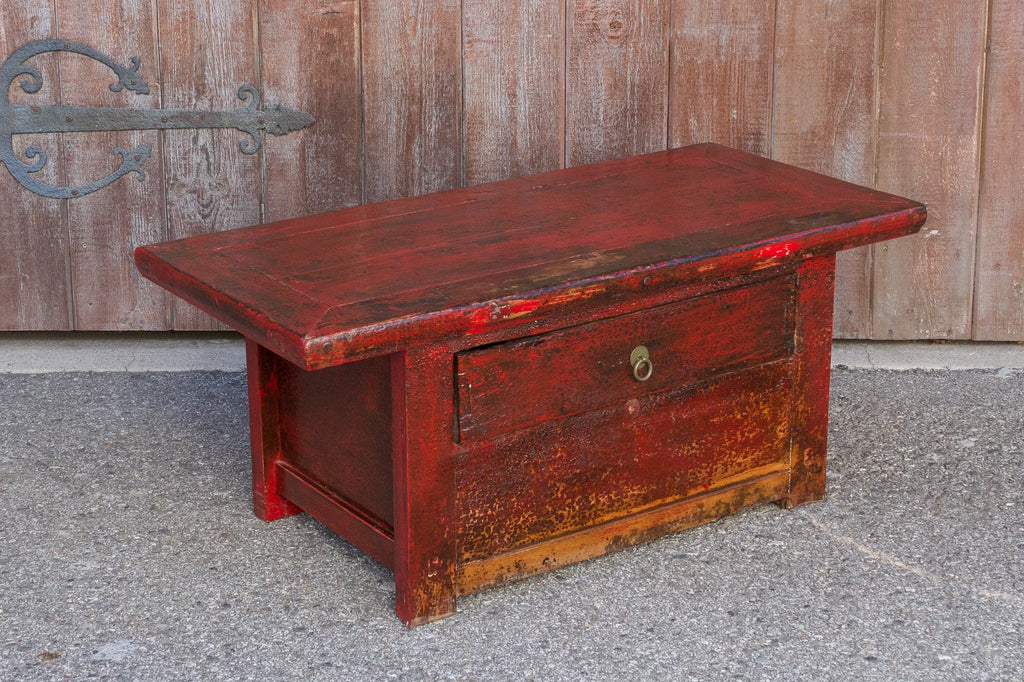 Antique Cadmium Red Altar Table
