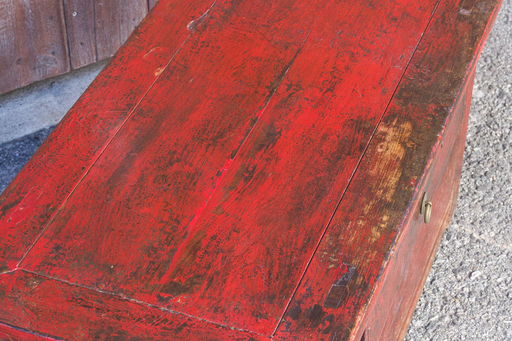 Antique Cadmium Red Altar Table