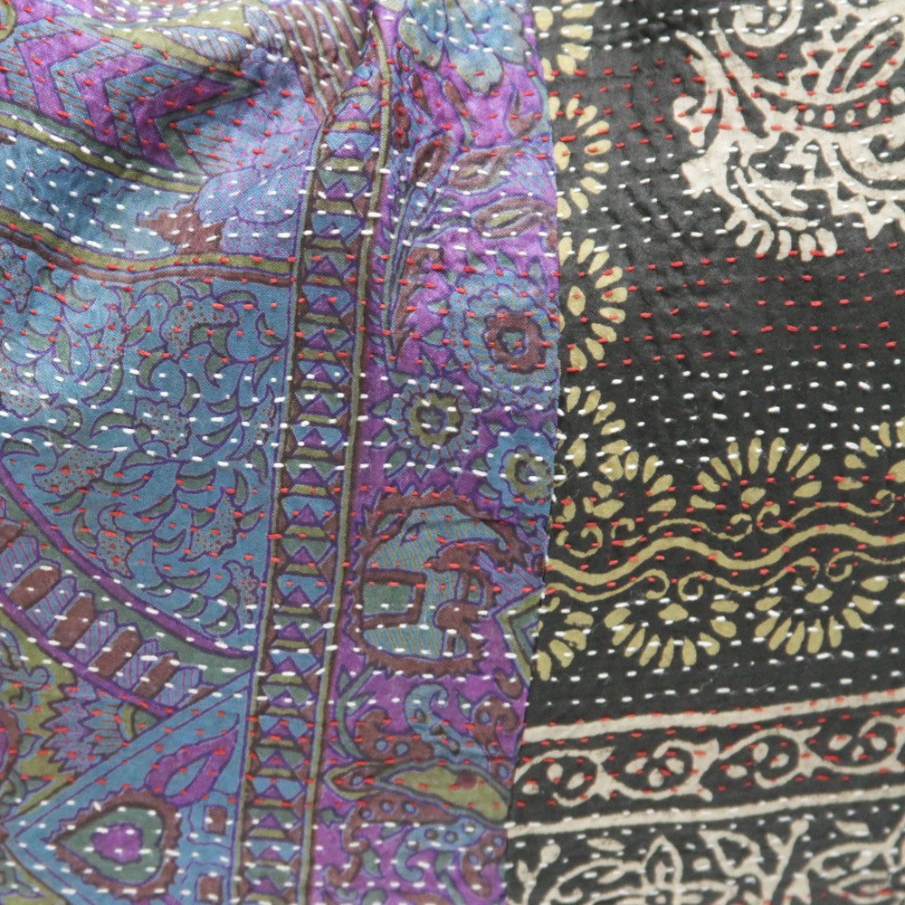 Multicolored Bengal Silk Katha Pillow