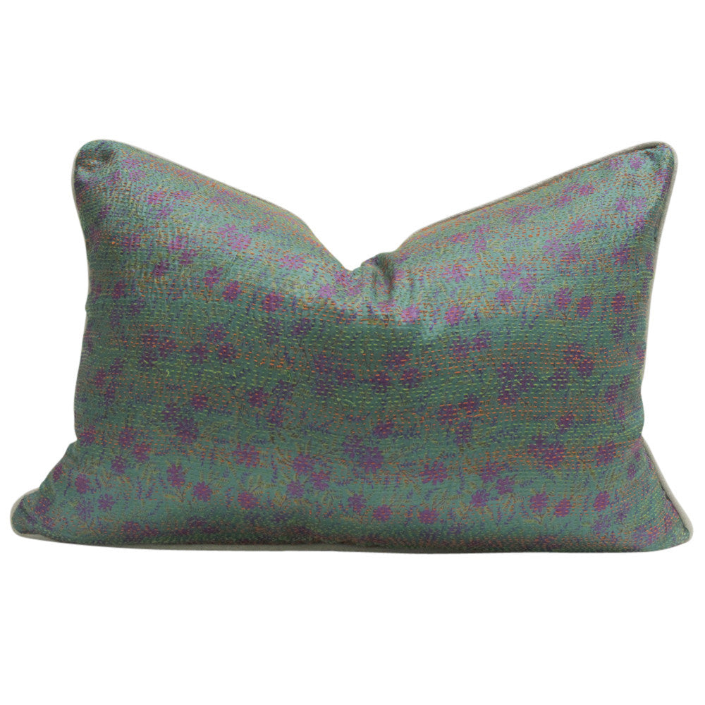 Floral Bengal Silk Katha Pillow