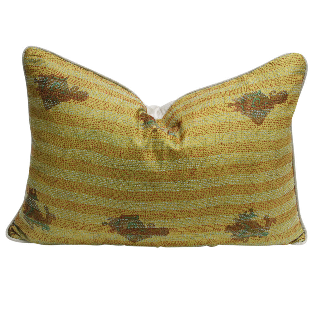 Striped Bengal Silk Katha Pillow