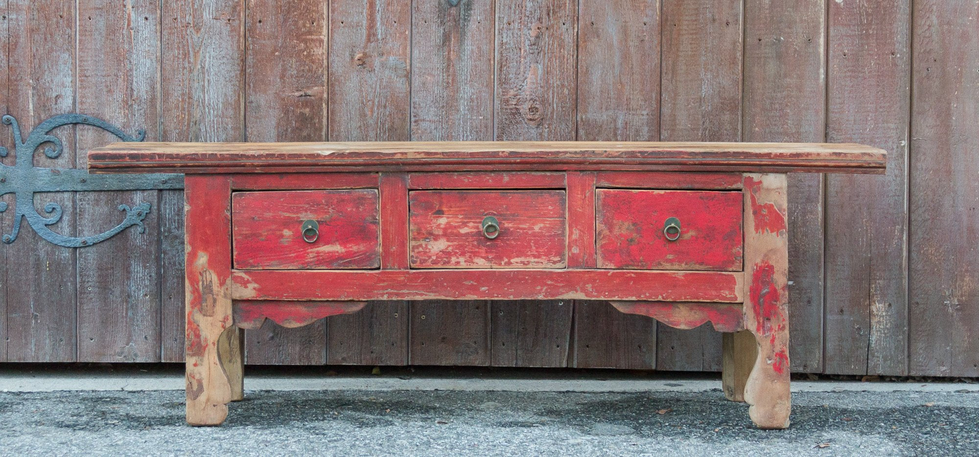 Red Tibetan Low Console