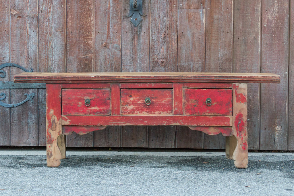 Red Tibetan Low Console