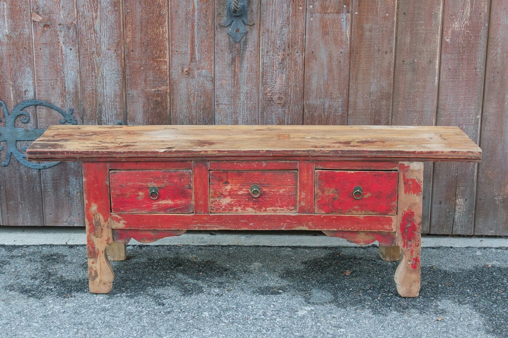 Red Tibetan Low Console