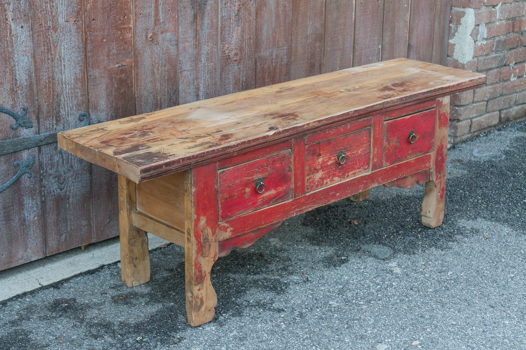 Red Tibetan Low Console