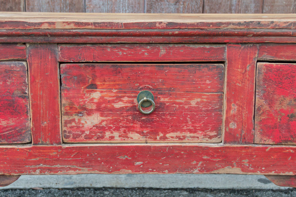 Red Tibetan Low Console