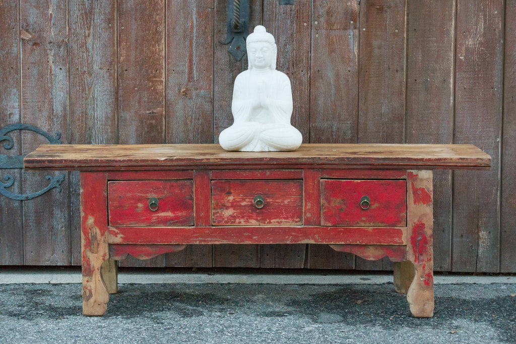 Red Tibetan Low Console