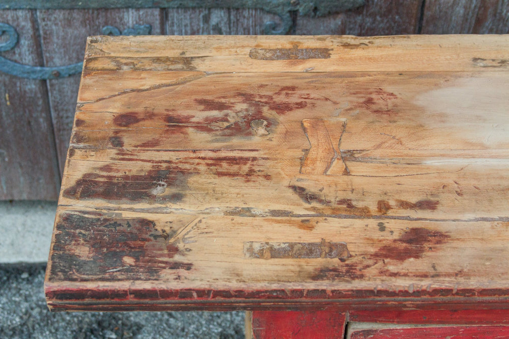 Red Tibetan Low Console