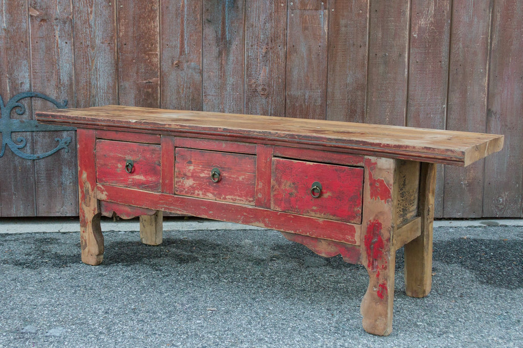 Red Tibetan Low Console