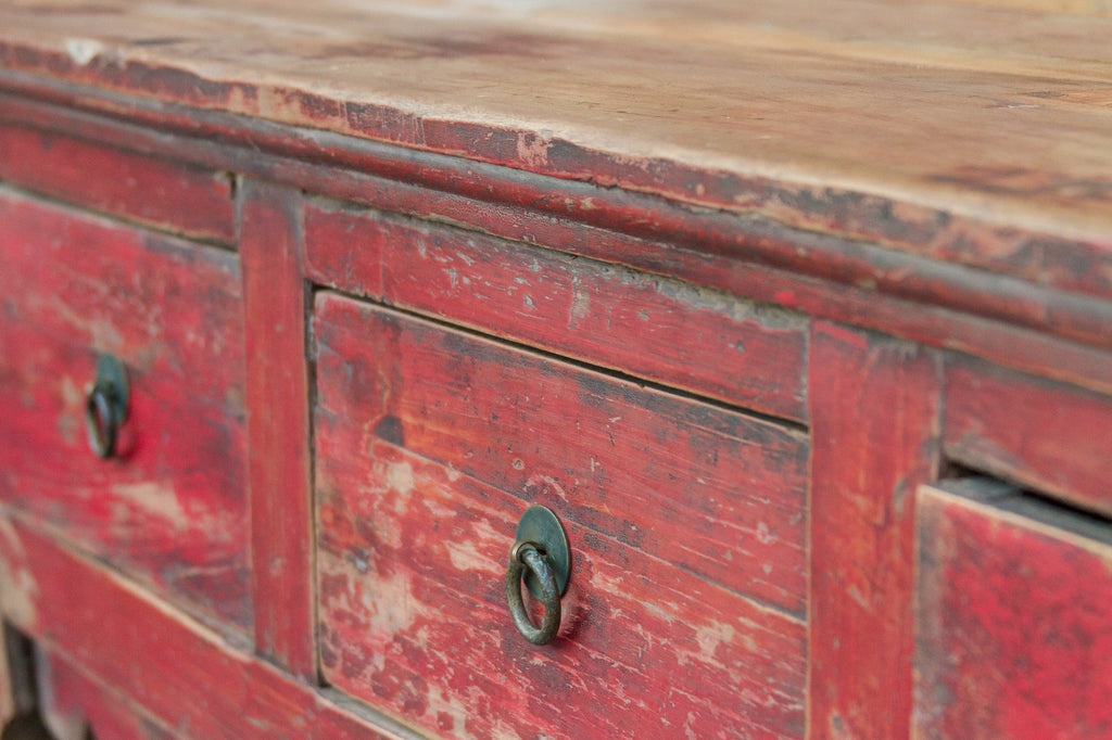 Red Tibetan Low Console