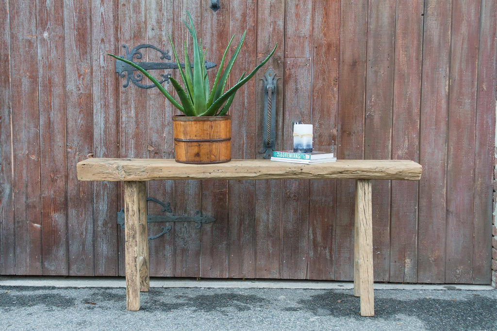 Reconstructed Antique Bleached Wood Console