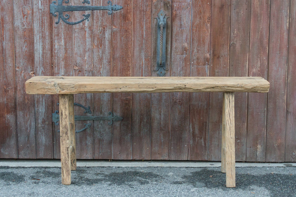 Reconstructed Antique Bleached Wood Console