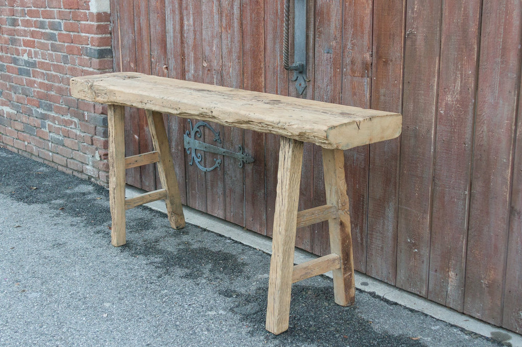 Reconstructed Antique Bleached Wood Console