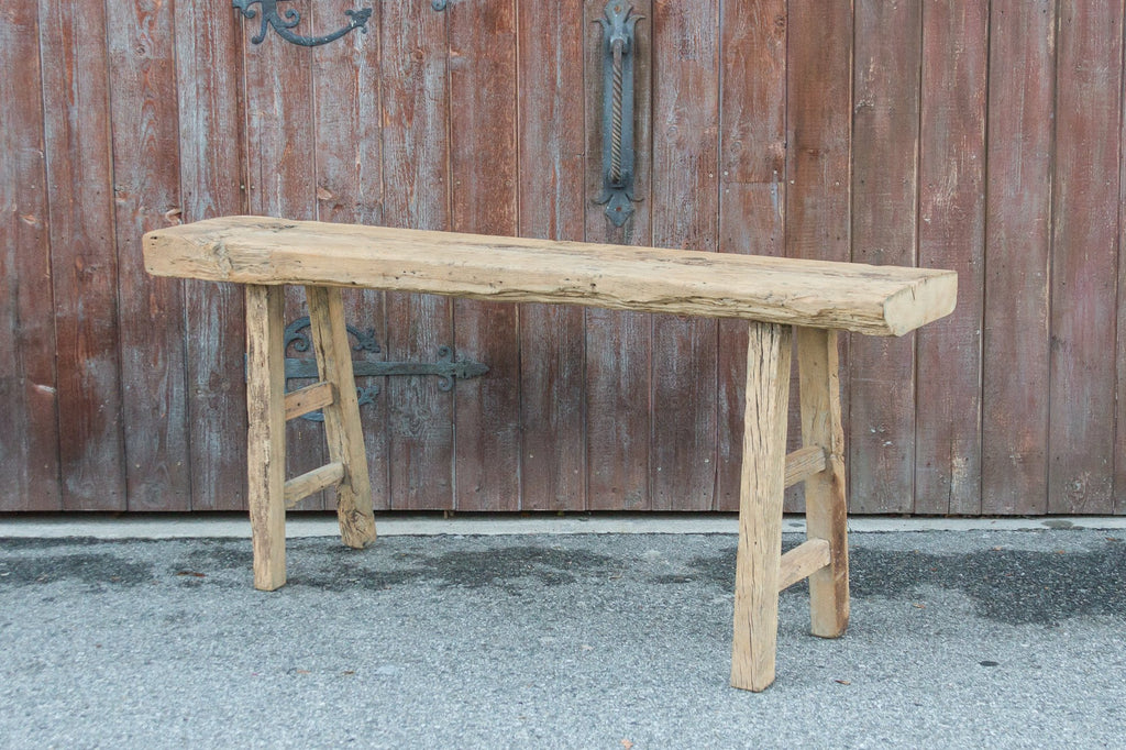Reconstructed Antique Bleached Wood Console