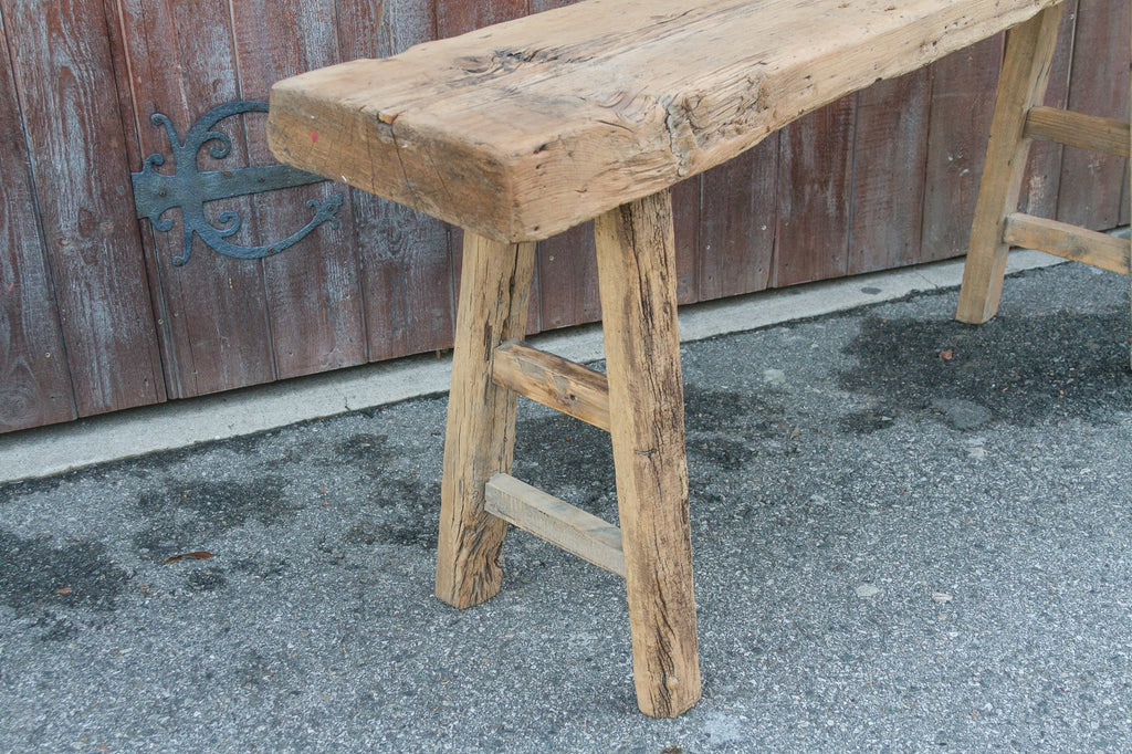 Reconstructed Antique Bleached Wood Console