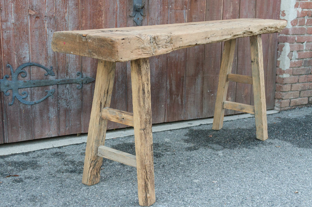 Reconstructed Antique Bleached Wood Console
