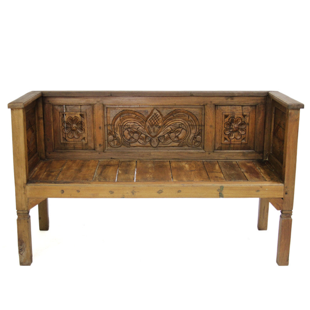 Spanish Colonial Carved Bench