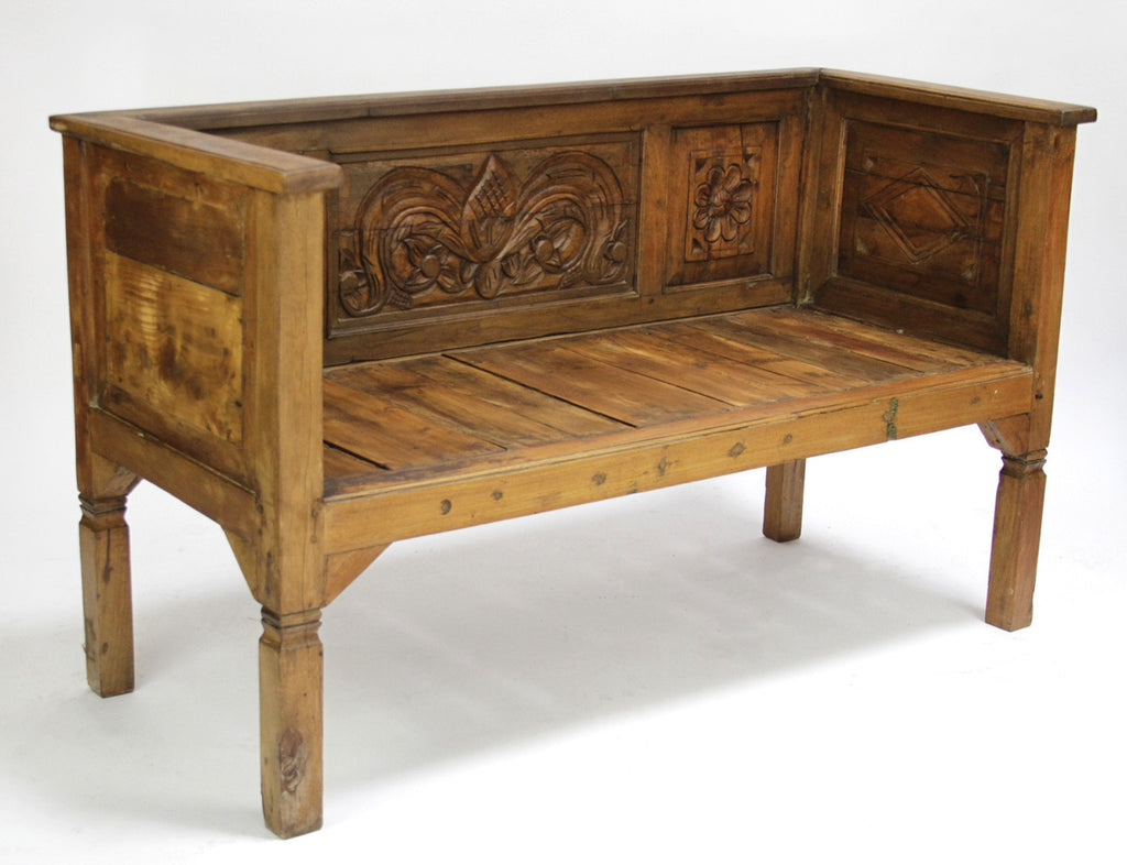 Spanish Colonial Carved Bench