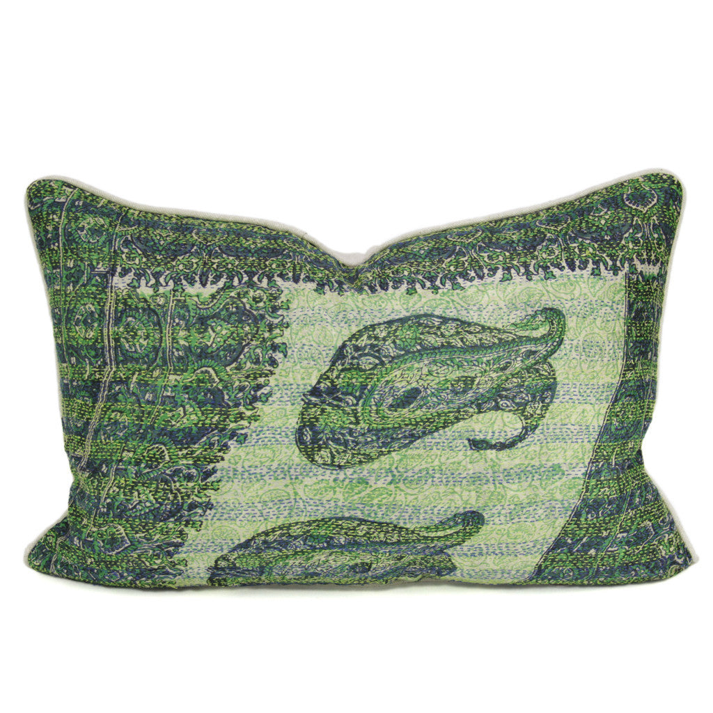 Jade Bengal Silk Katha Pillow