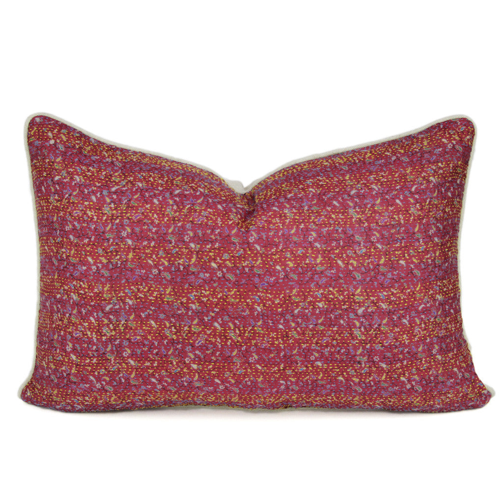 Amethyst Bengal Silk Katha Pillow